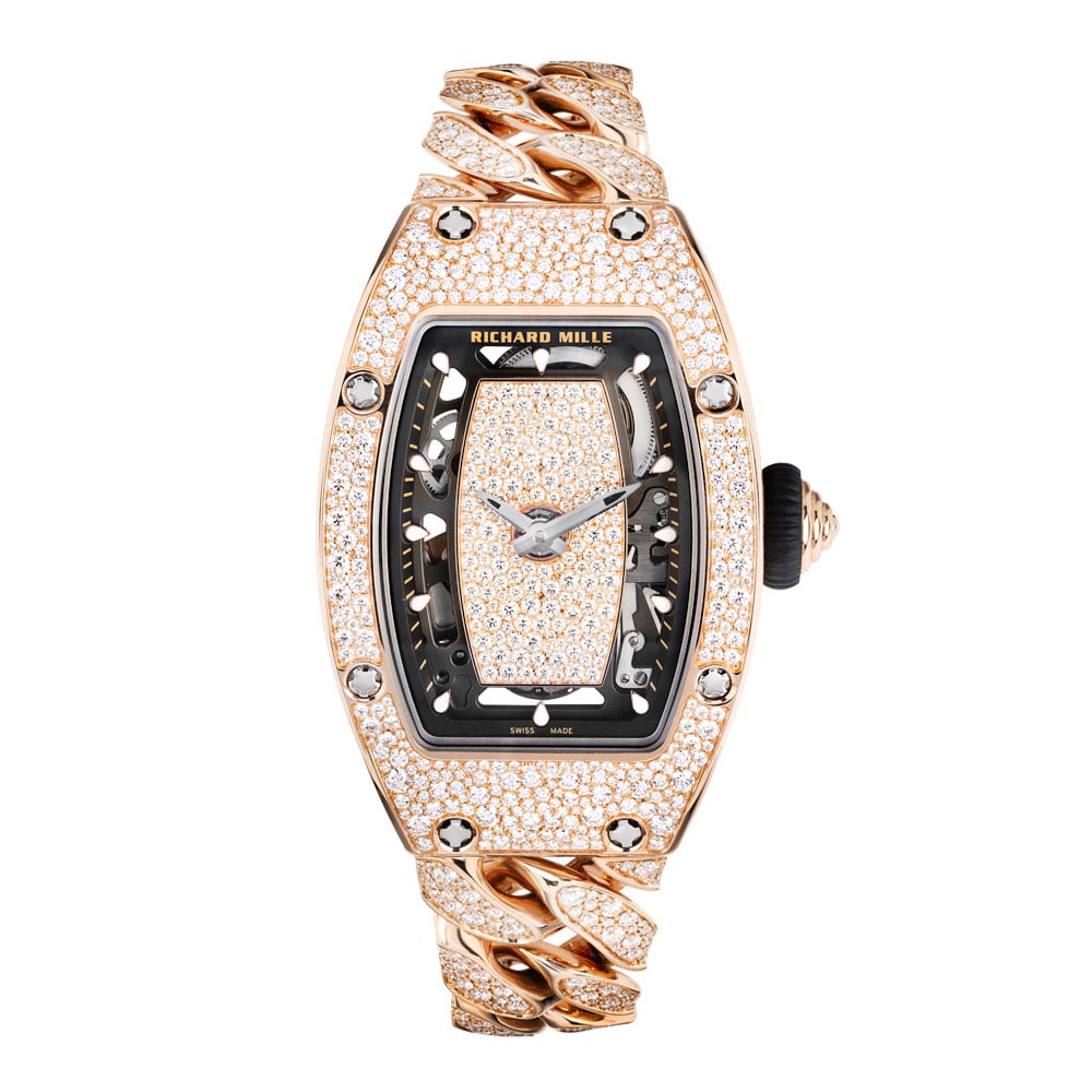 Richard Mille Manual Winding Tourbillon 40 mm RM17-01RGD Rose Gold/Diamonds Skeleton