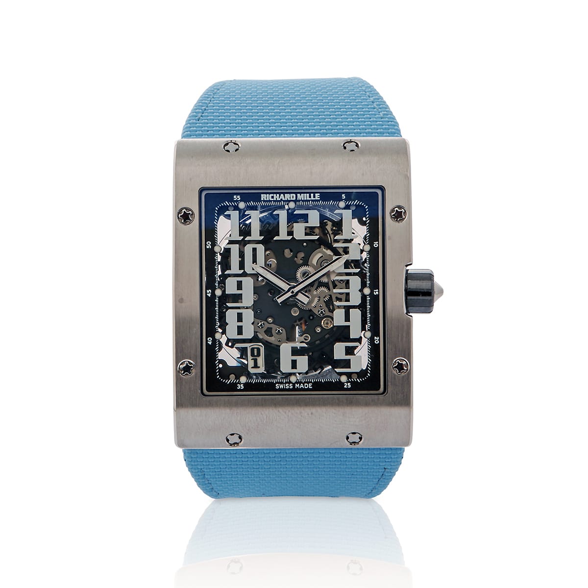 Richard Mille Automatic Winding 40 mm RM016WGDBLU White Gold/Diamonds Skeleton