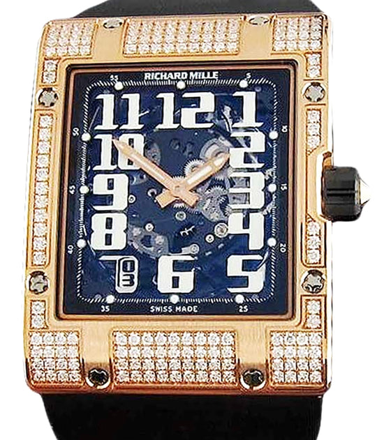 Richard Mille Automatic Winding Extra Flat Rose Gold/Diamonds RM 016