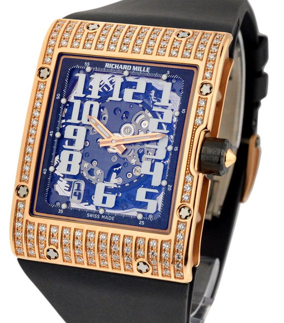 Richard Mille Automatic Winding Extra Flat Rose Gold/Full Diamonds RM 016