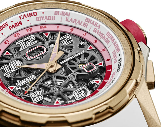 Richard Mille Automatic Winding Worldtimer Ingenious Red Gold/Titanium RM 63-02