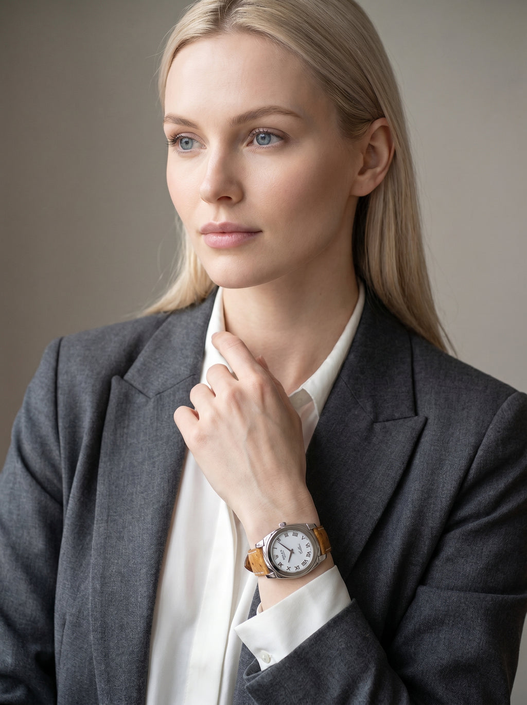 Rolex Cellini Cestello 36mm 5330-9 White Gold Roman Dial Ostrich Leather Manual Wind — lifestyle editorial medium shot