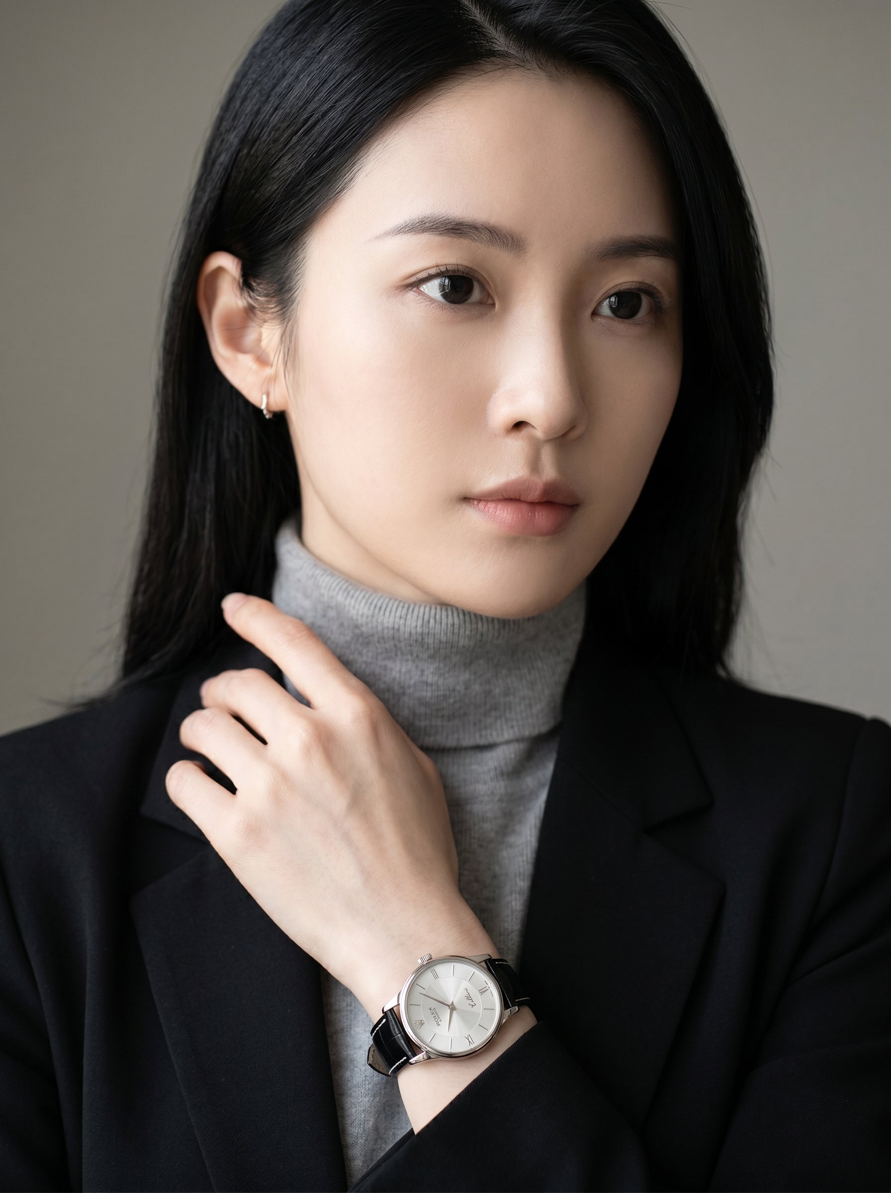 Rolex Cellini Quartz 25mm 6111-9 White Gold Silver Dial Leather Strap Smooth Bezel — lifestyle editorial medium shot