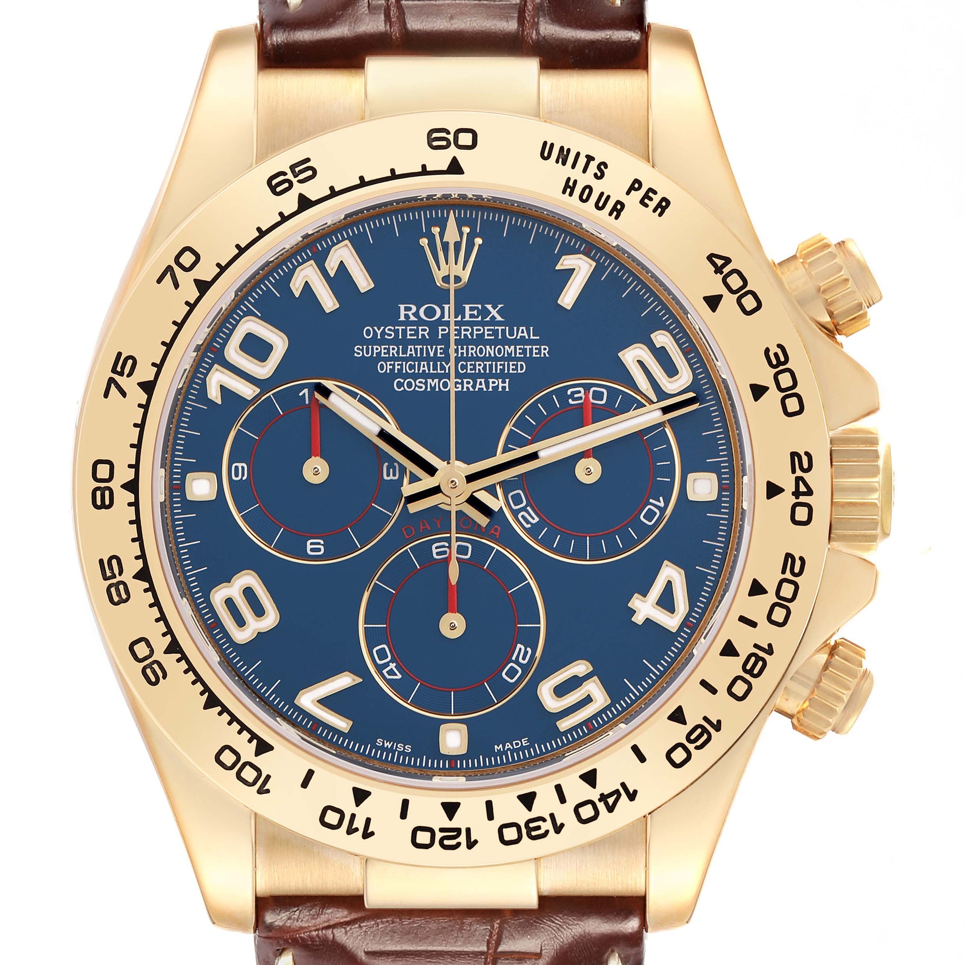 Rolex Cosmograph Daytona 40 mm 116518BLUL Yellow Gold Luminous
