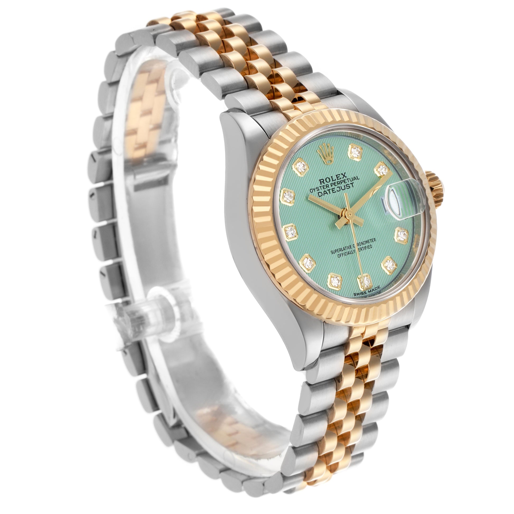 Rolex Lady-Datejust 28 28 mm 279173MGDJ Steel/Yellow Gold Green