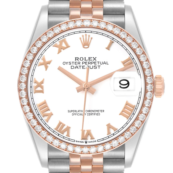 Rolex Datejust 36 36 mm 126281RBRWRO Steel/Rose Gold/Diamonds White