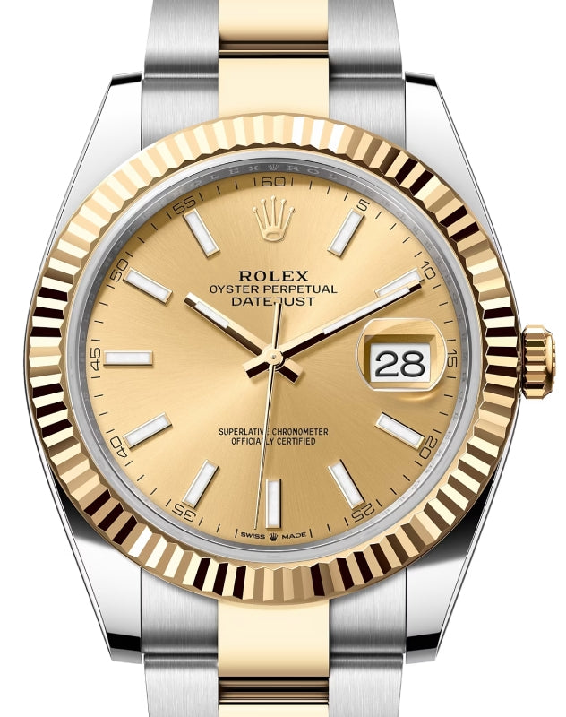 Rolex Datejust 41 126333-GLDSO Champagne Index Yellow Gold Stainless Steel Oyster - BRAND NEW