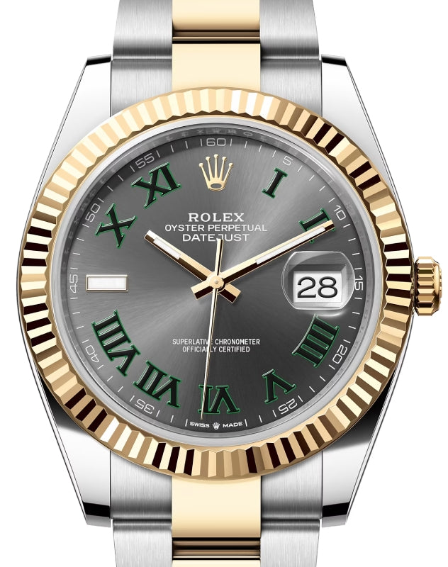 Rolex Datejust 41 126333-SLTRO Slate Roman Yellow Gold Stainless Steel Oyster - BRAND NEW