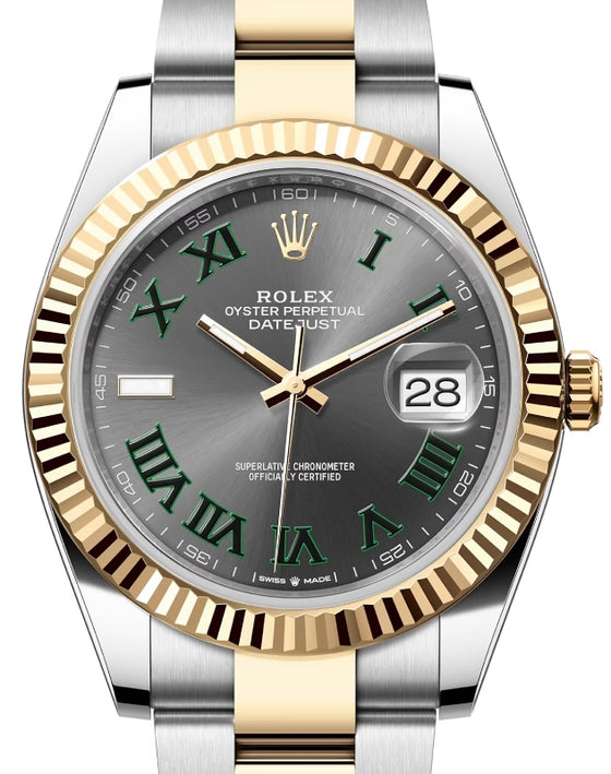 Rolex Datejust 41 126333-SLTRO Slate Roman Yellow Gold Stainless Steel Oyster - BRAND NEW