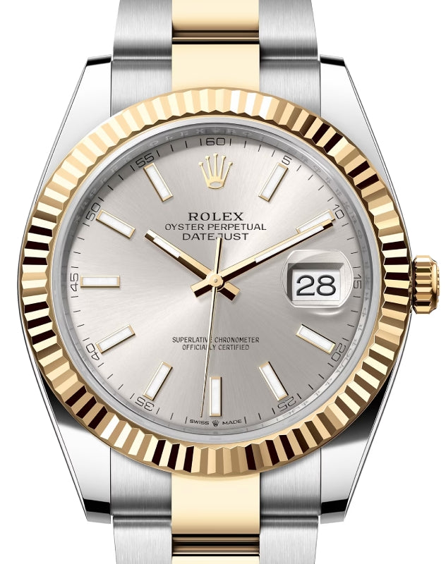 Rolex Datejust 41 126333-SLVSO Silver Index Yellow Gold Stainless Steel Oyster - BRAND NEW