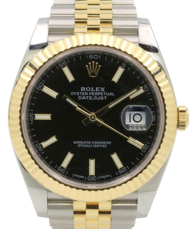 Rolex Datejust 41 126333-BLKSJ Black Index Yellow Gold Stainless Steel Jubilee - BRAND NEW