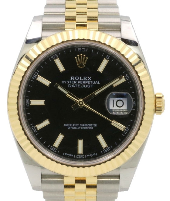 Rolex Datejust 41 126333-BLKSJ Black Index Yellow Gold Stainless Steel Jubilee - BRAND NEW