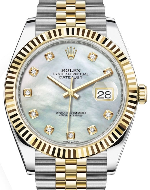 Rolex Datejust 41 126333-MOPDJ White Mother of Pearl Diamond Yellow Gold Stainless Steel Jubilee - BRAND NEW