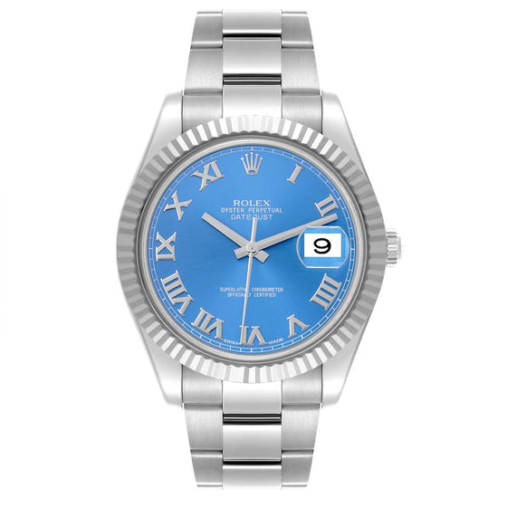 Rolex Datejust II 41 mm 116334BLURO Steel/White Gold Blue
