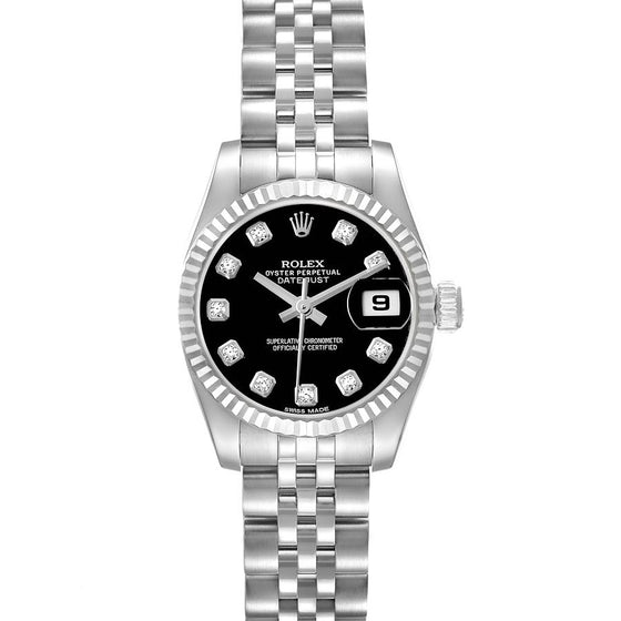 Rolex Lady-Datejust 26 26 mm 179174-BLKJDO Steel/White Gold Black
