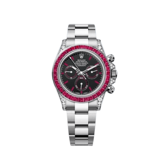 Rolex Daytona White Gold/Diamonds Baguette Rubies Bezel 126599TRU