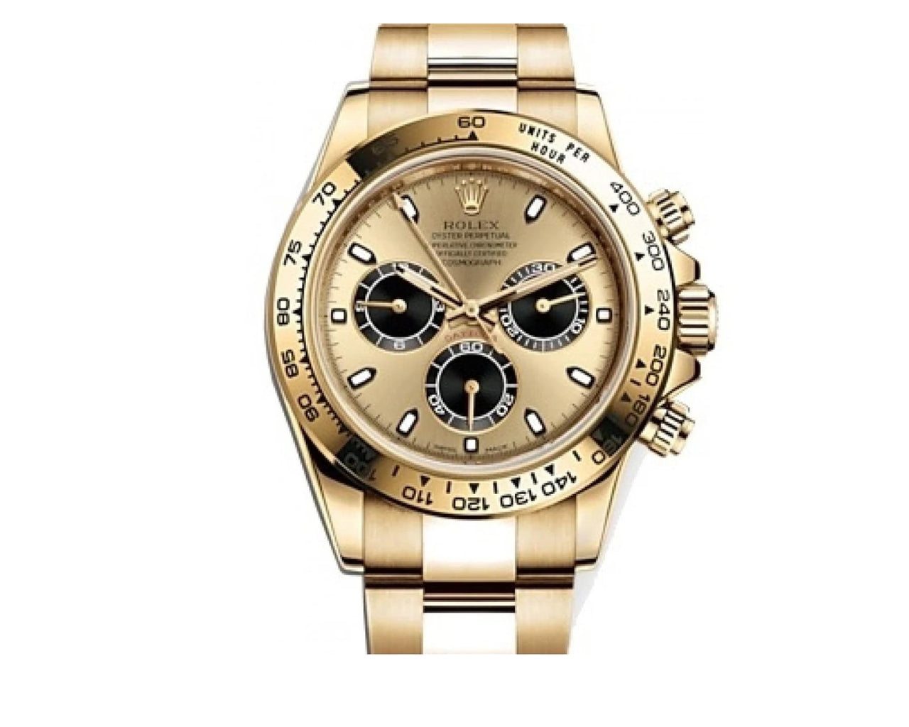 Rolex Cosmograph Daytona 40 mm 116518-GLDDBR bnib Yellow Gold Luminous