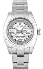 Rolex Oyster Perpetual 176210 Ladies Small 26mm Silver Arabic Stainless Steel BRAND NEW