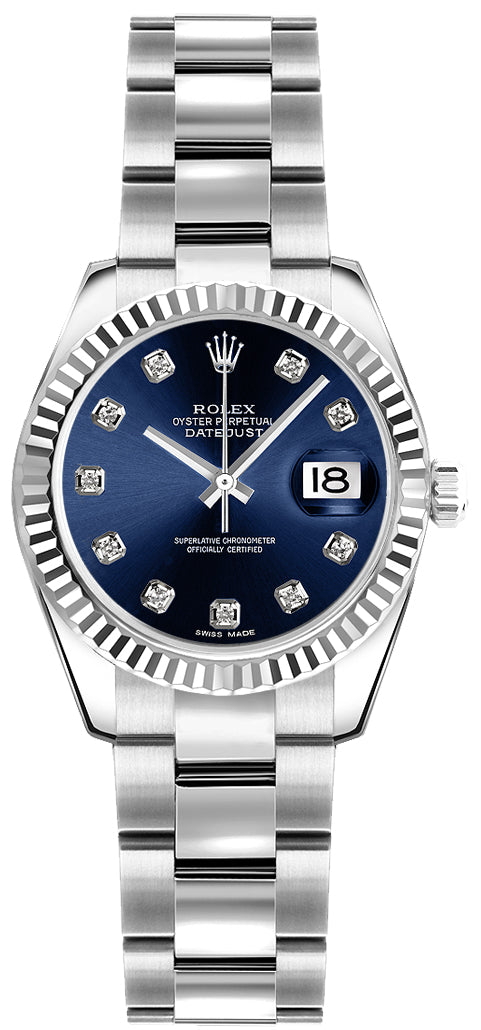 Rolex Lady-Datejust 26 26 mm 179174-BLUDO Steel/White Gold Blue