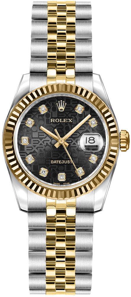 Rolex Lady-Datejust 26 26 mm 179173-BLKJDJ Steel/Yellow Gold Black