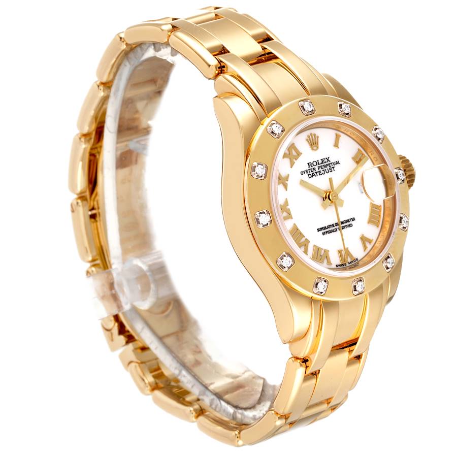 Rolex Pearlmaster 29 29 mm 80318 White Roman Yellow Gold White