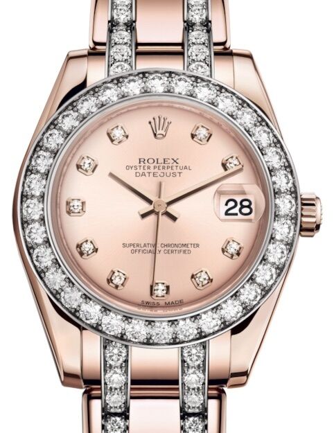 Rolex Pearlmaster 34 34 mm 81285PDDP Rose Gold/Diamonds Pink