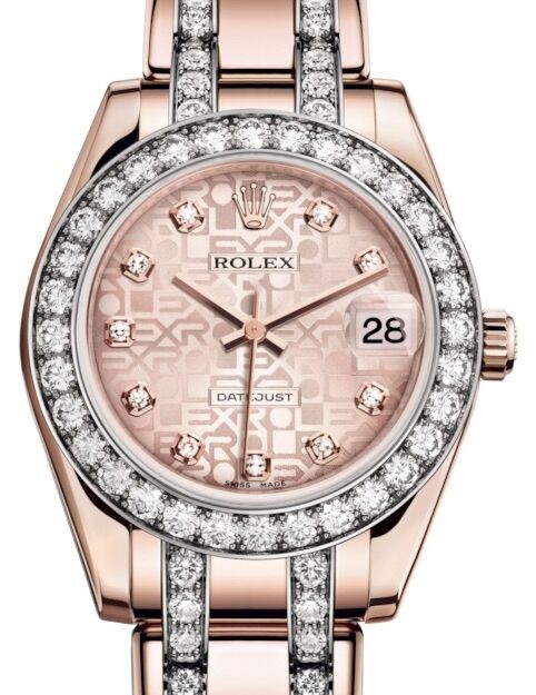 Rolex Pearlmaster 34 34 mm 81285PJDDP Rose Gold/Diamonds Pink