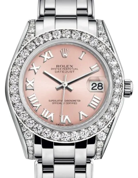 Rolex Pearlmaster 29 29 mm 80319 Pink Mother of Pearl Roman White Gold Pink