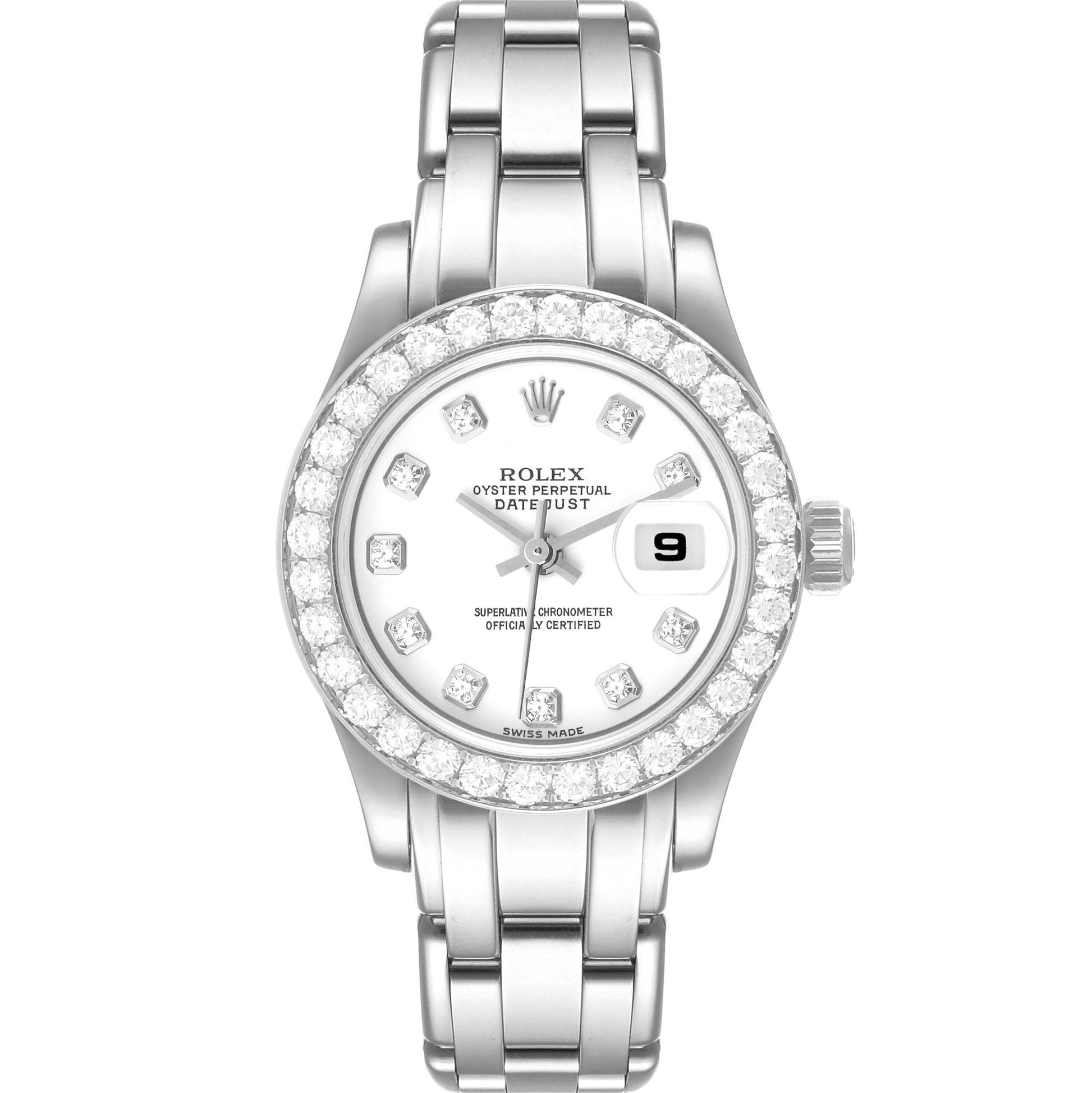 Rolex Pearlmaster 29 29 mm 80299 White Diamond-1 White Gold White