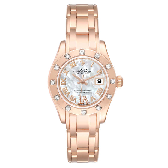 Rolex Pearlmaster 29 29 mm 80315 White Mother of Pearl Roman Rose Gold White Mother of Pearl