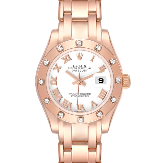 Rolex Pearlmaster 29 29 mm 80315 White Roman Rose Gold White