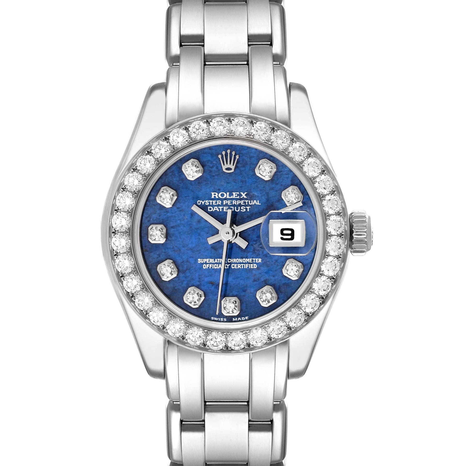 Rolex Pearlmaster 29 29 mm 80299 Blue Diamond White Gold Blue