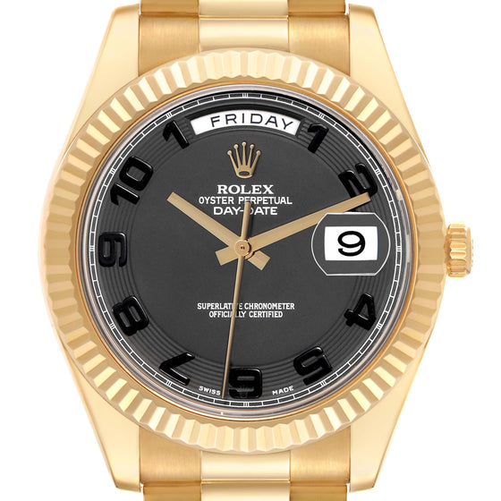 Rolex Day-Date II President 41 mm 218238 blk bnib Yellow Gold Black