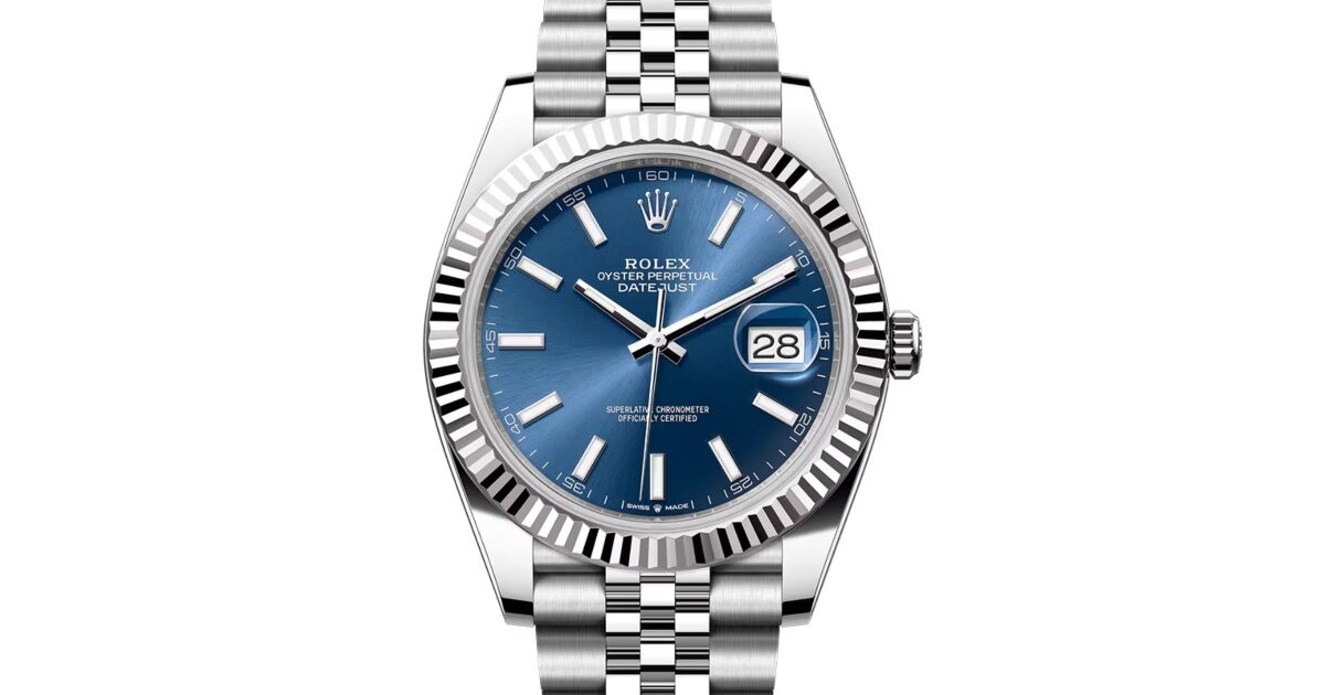 Rolex Datejust 41 White Gold/Steel Bright Blue Index Dial Fluted Bezel Jubilee Bracelet 126334 - BRAND NEW