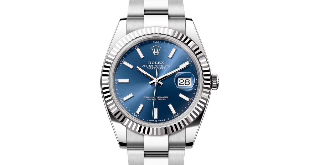Rolex Datejust 41 White Gold/Steel Bright Blue Index Dial Fluted Bezel Oyster Bracelet 126334 - BRAND NEW