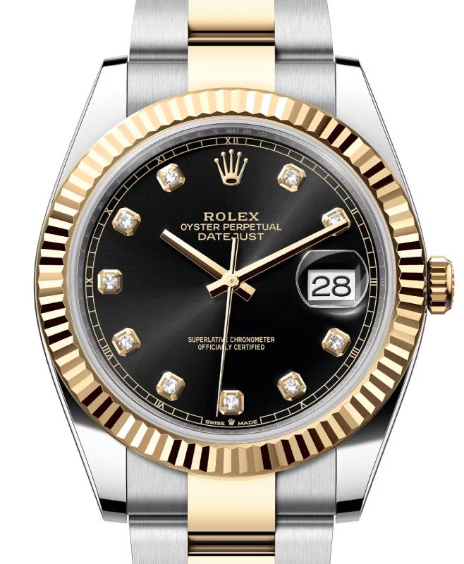 Rolex Datejust 41 126333-BLKDO Black Diamond Yellow Gold Stainless Steel Oyster - BRAND NEW