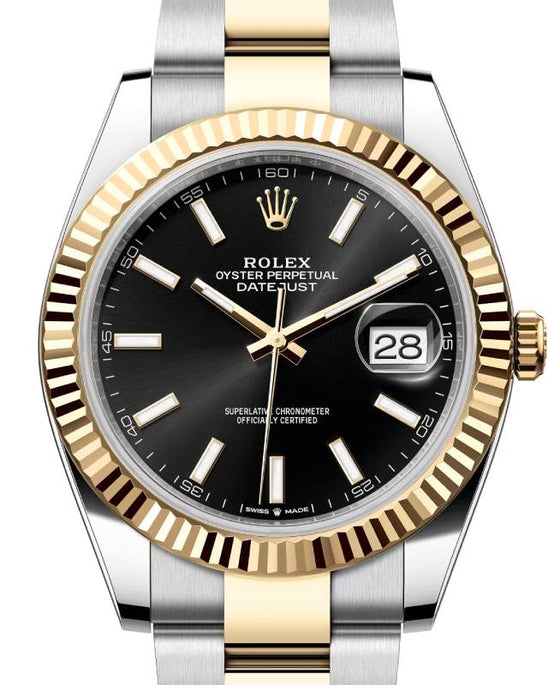 Rolex Datejust 41 126333-BLKSO Black Index Yellow Gold Stainless Steel Oyster - BRAND NEW