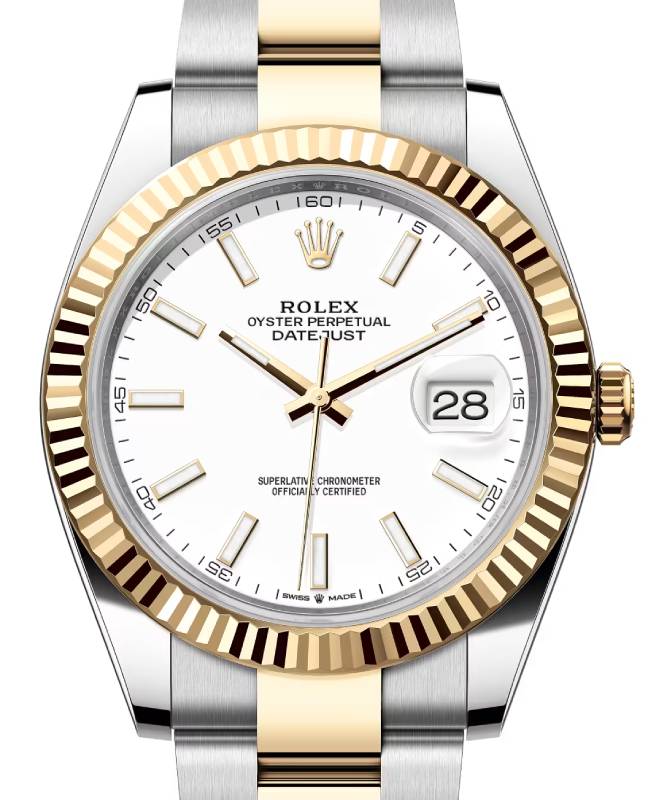Rolex Datejust 41 126333-WHTSO White Index Yellow Gold Stainless Steel Oyster - BRAND NEW