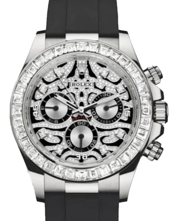 Rolex Daytona "Eye of the Tiger" White Gold Diamond Dial Oysterflex Rubber Strap 116589TBR