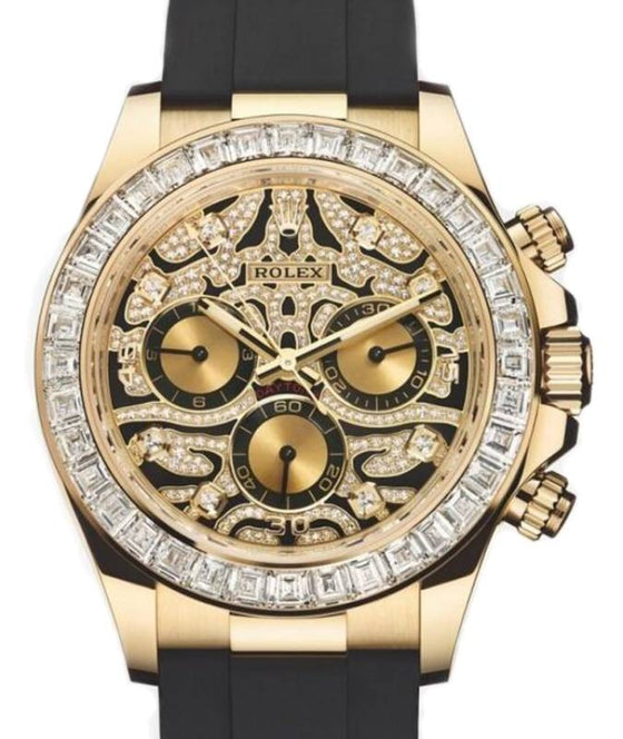 Rolex Daytona "Eye of the Tiger" Yellow Gold Diamond Dial Oysterflex Rubber Strap 116588TBR