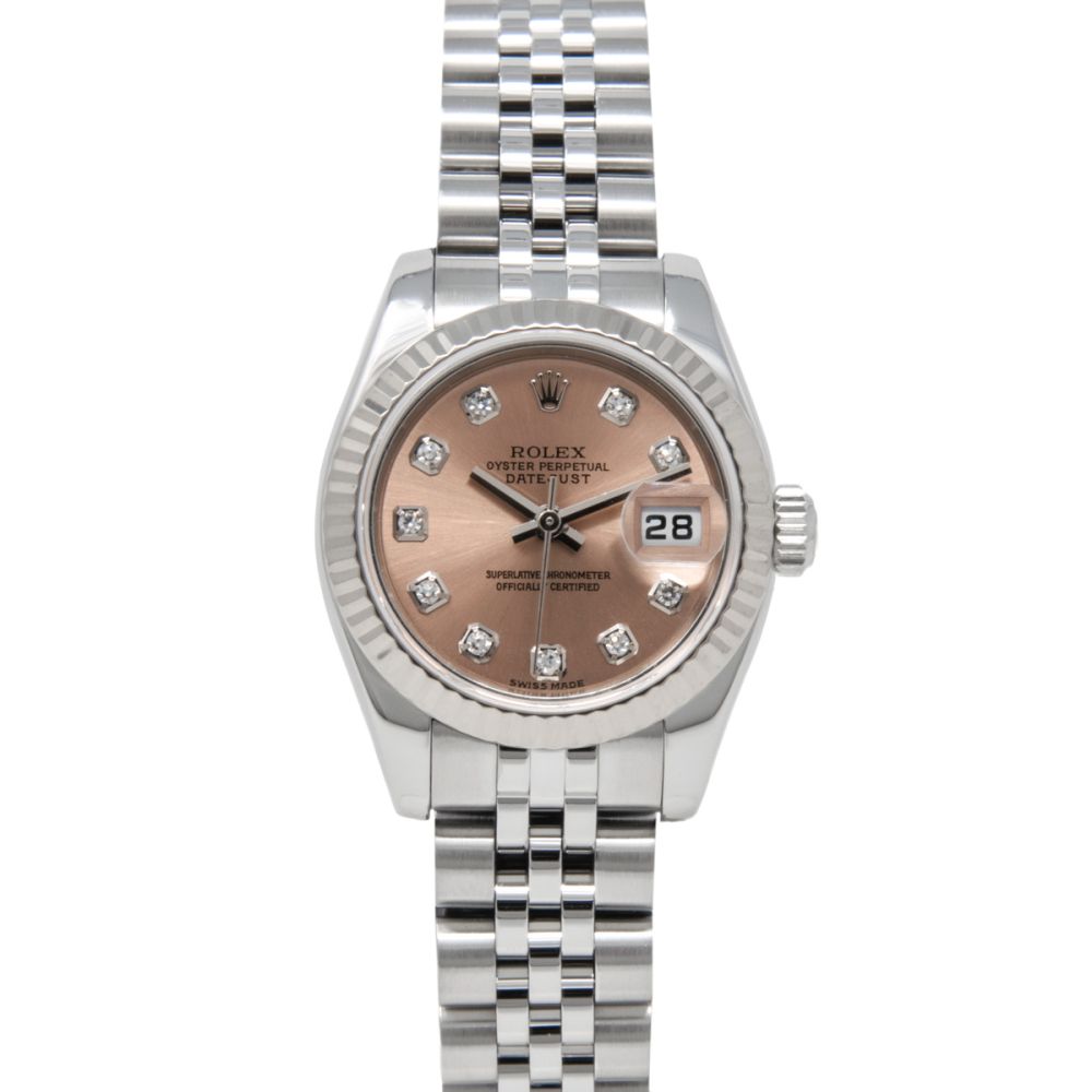 Rolex Lady-Datejust 26 179174-PNKDO Pink Diamond Fluted White Gold Stainless Steel Oyster - BRAND NEW