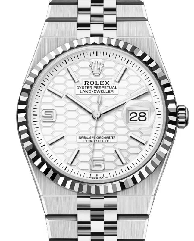 Rolex Land-Dweller 36 Steel/White Gold Honeycomb Dial 127234