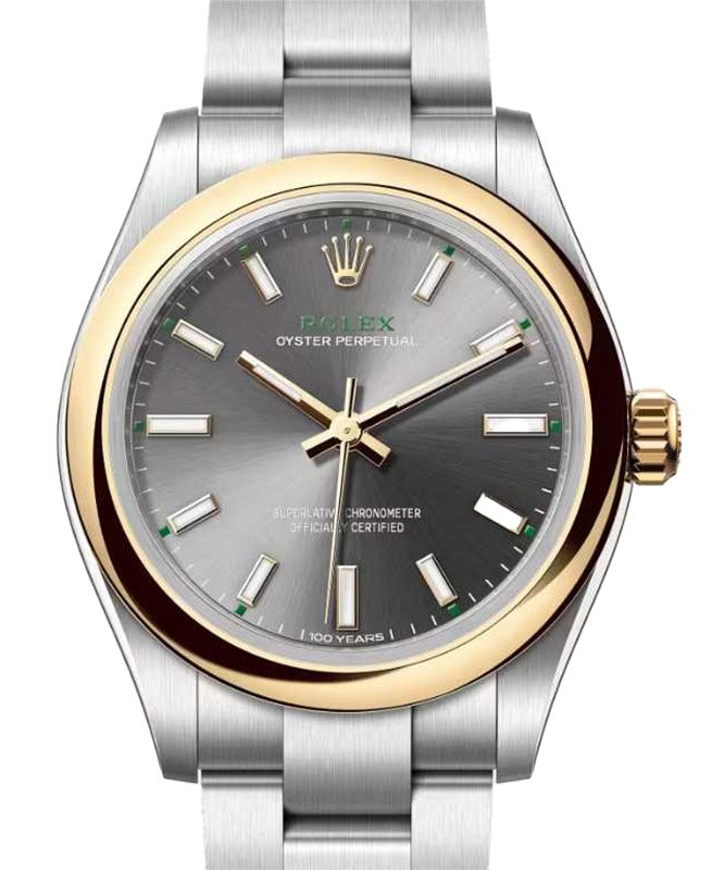 Rolex Oyster Perpetual 31 Yellow Gold/Steel Slate Index Dial 277203 - BRAND NEW