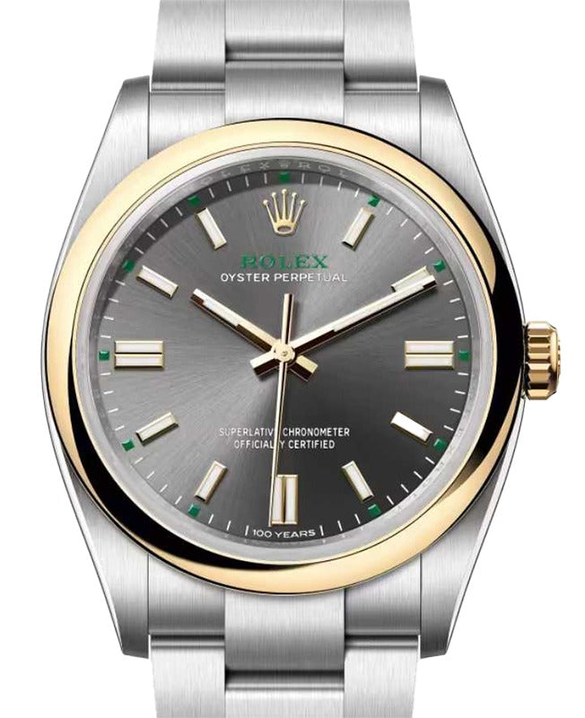 Rolex Oyster Perpetual 36 "100 Years" Yellow Gold/Steel Slate Index Dial 126003 - BRAND NEW