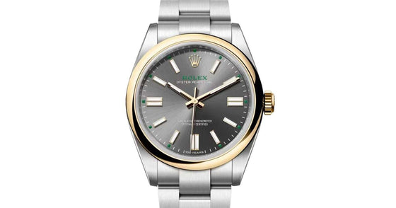 Rolex Oyster Perpetual 41 "100 Years" Yellow Gold/Steel Slate Index Dial 134303 - BRAND NEW