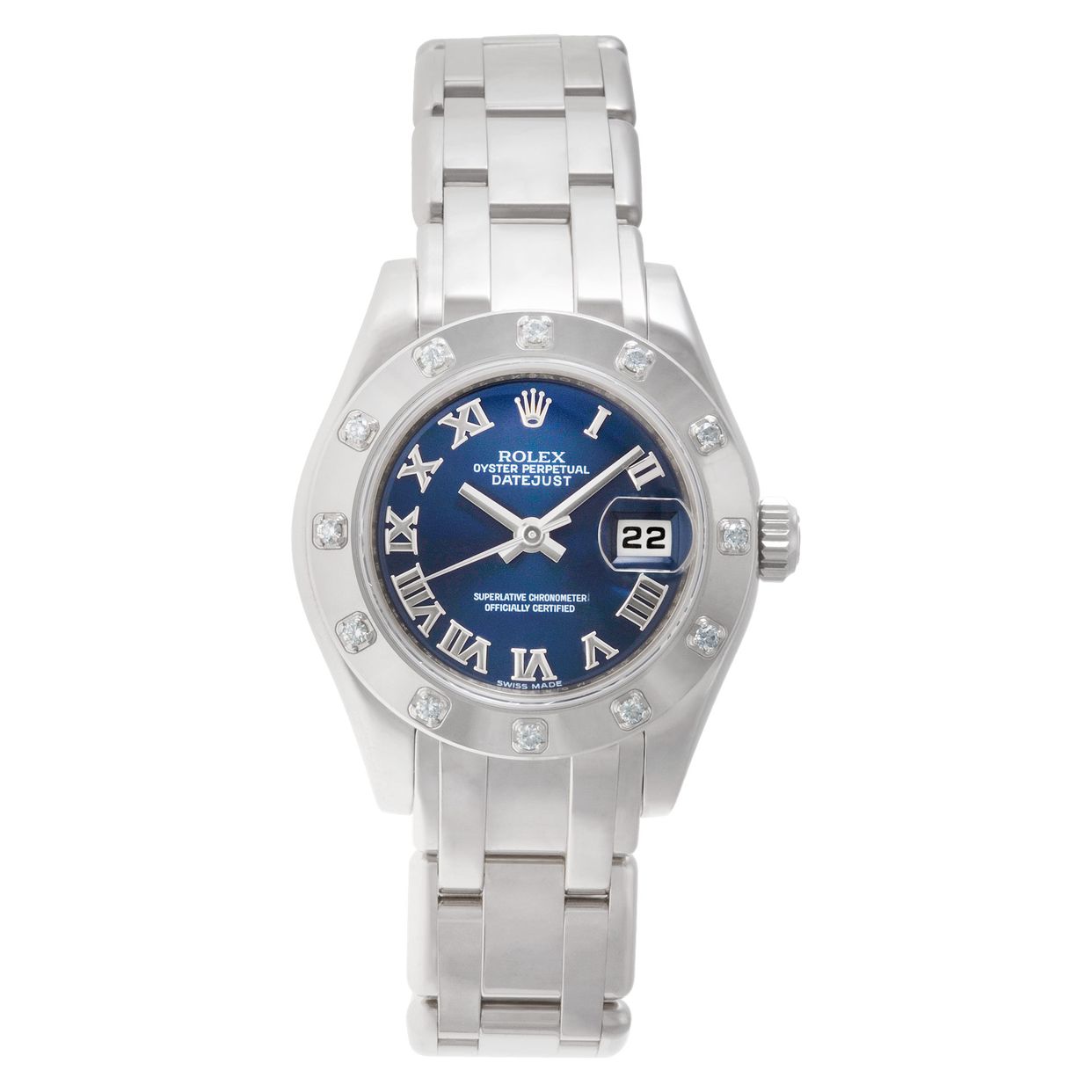Rolex Pearlmaster 29 29 mm 80319 Blue Roman White Gold Blue