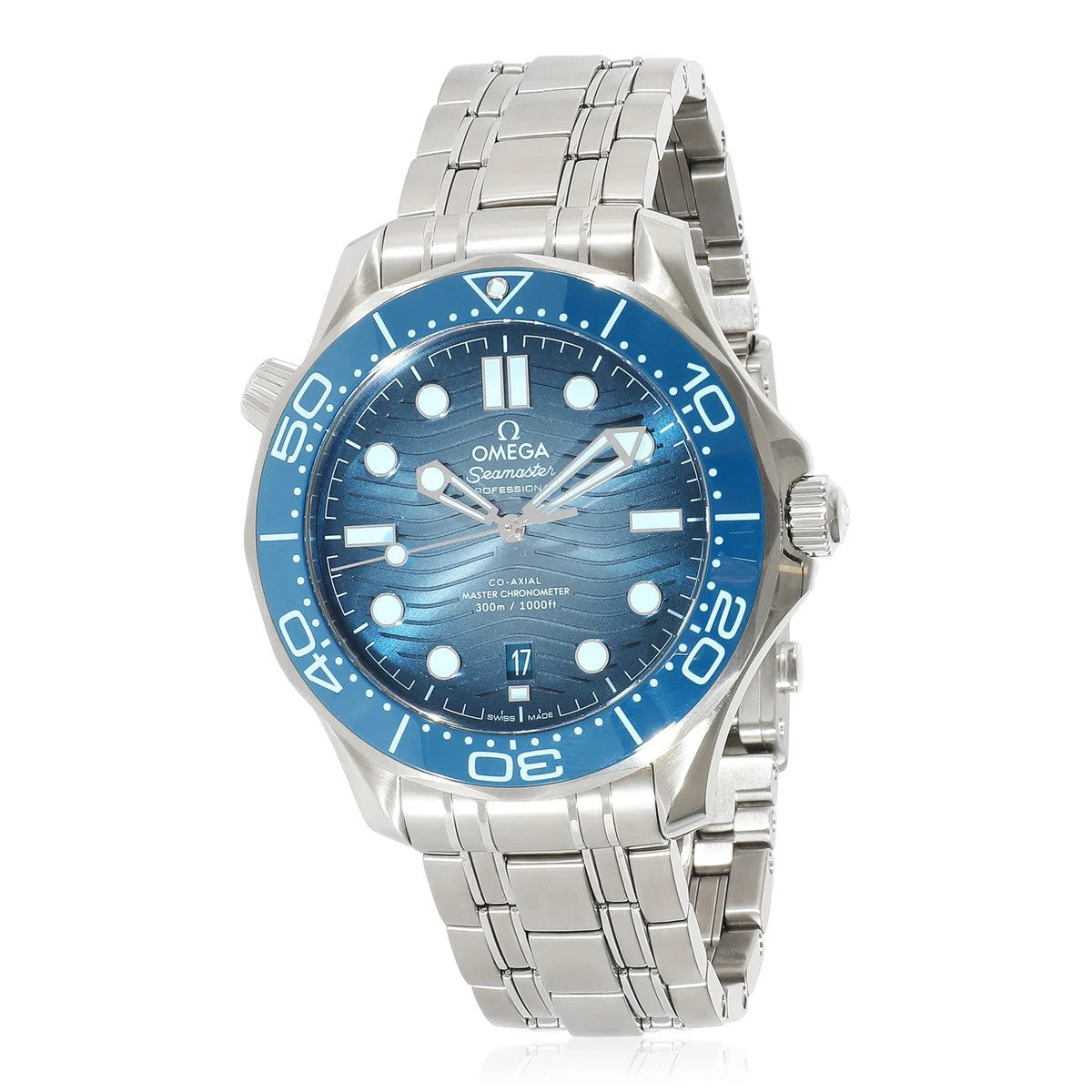 Omega Seamaster Diver 300M Co?Axial Master Chronometer 42mm Steel Summer Blue Dial 210.30.42.20.03.003 - BRAND NEW