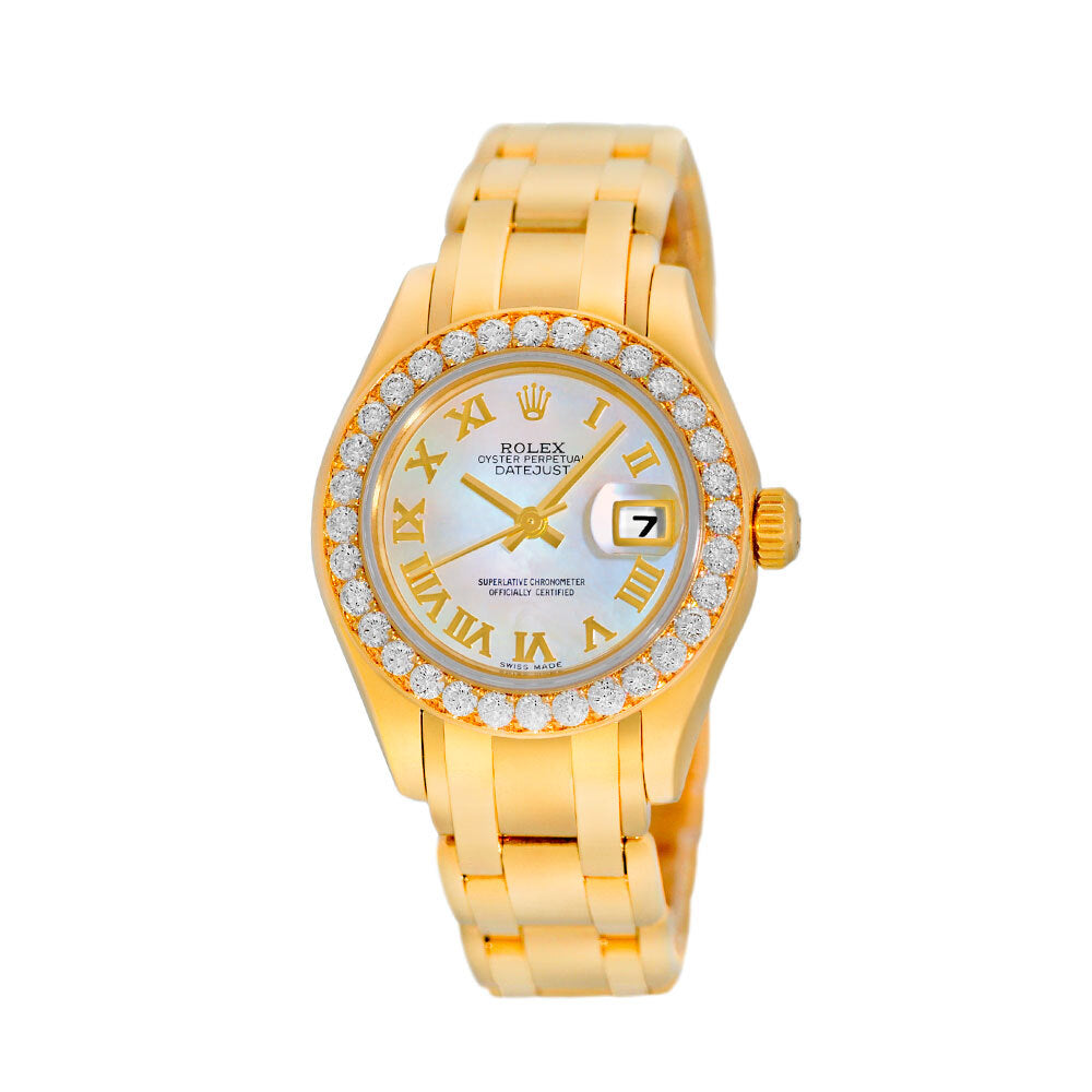 Rolex Pearlmaster 29 29 mm 80298 White Roman Yellow Gold White