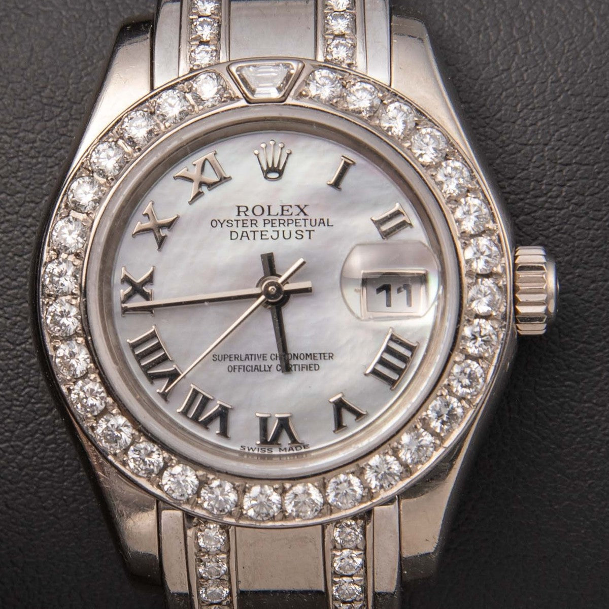 Rolex Pearlmaster 29 29 mm 80299 Silver Roman Diamond-1 White Gold Silver