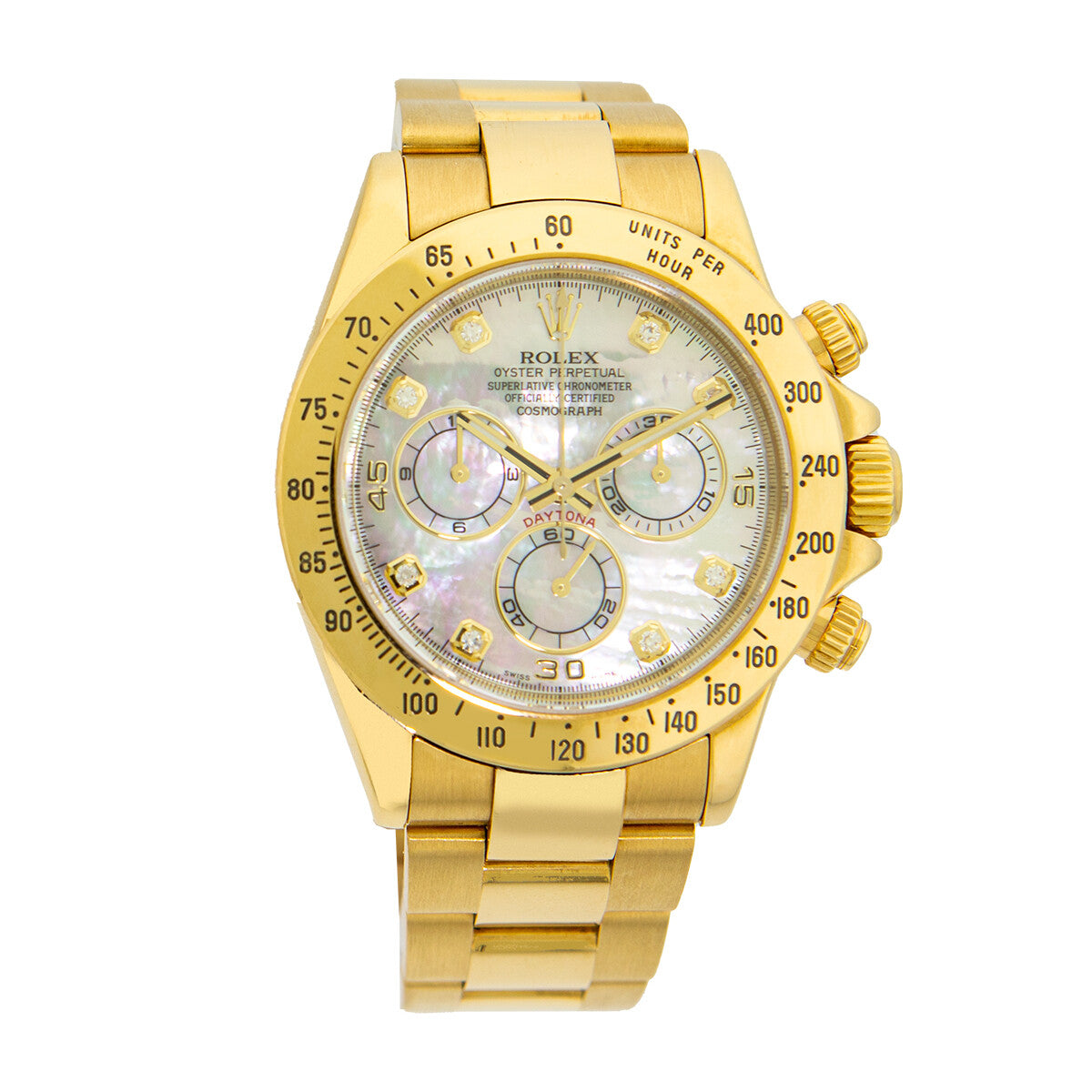Rolex Cosmograph Daytona 40 mm 116528-GRYS Yellow Gold Luminous